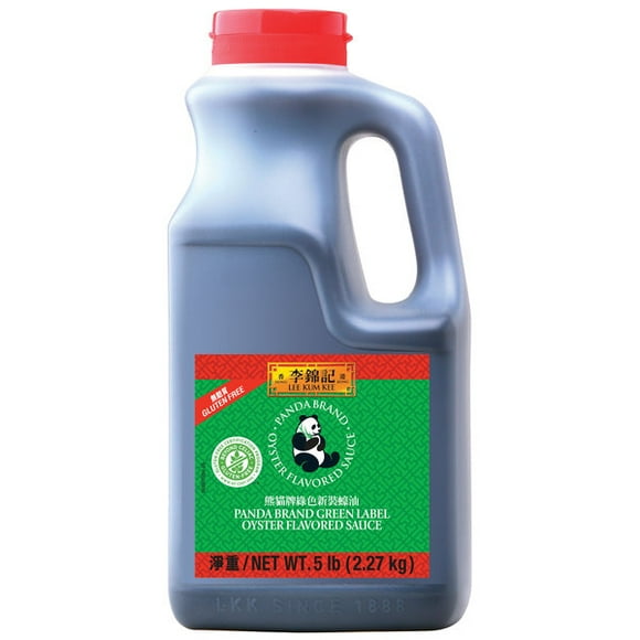 Lee Kum Kee Panda Brand Green Label 5 lb. Gluten-Free Oyster Flavored Sauce - 6/Case
