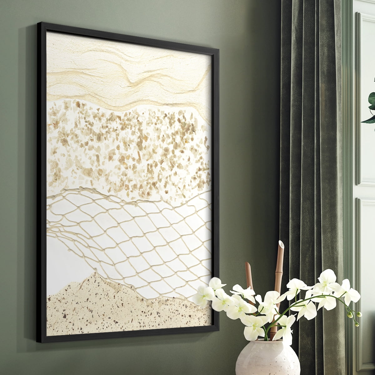 Coast Away I Framed Print in Black Solid Wood Framed Print No Nail Hanging