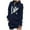 Blue, variant on HNMKIU Women's Loose Hoodies for Women Mid Length Hoodie Dress,Black,L