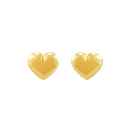 Brilliance Fine Jewelry Girls 10K Yellow Gold Puffed Heart Stud Brilliance Fine Jewelry Girls 10K Yellow Gold Puffed Heart Stud