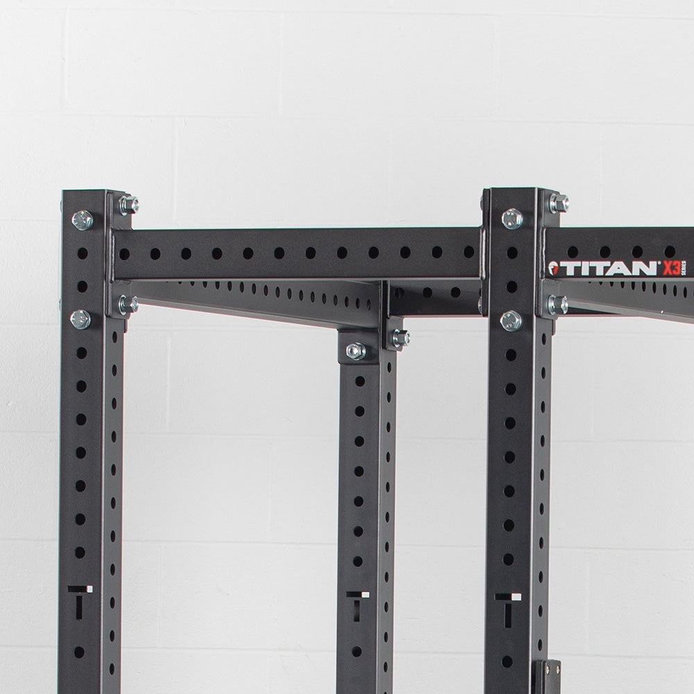 Titan Fitness X-3 Flat Foot Power Rack Extension Kit, 82" Height x 24" Depth, 3x3 11-Gauge Steel Uprights, Bolt-Together Rack Expansion for Home Gym