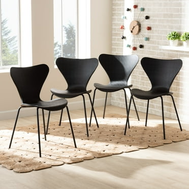 Baxton Studio Jaden Dining Chair, Set of 4, Black