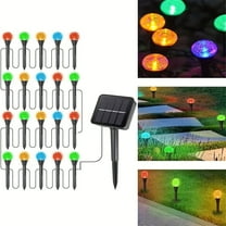 Dynaming 20 Pack Outdoor Solar Pathway Lights, RGB Color Changing LED Solar Powered Walkway Lights, Waterproof Landscape Decorative In-Ground Lighting for Garden Lawn Patio Yard Deck Driveway