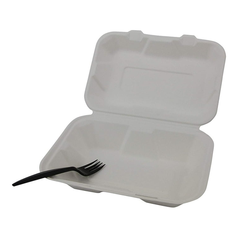 9 x 6-1/2 rectangular clamshell hinged lid plastic take-out container -  TG-PM-96 – Gator Chef Restaurant Equipment & Supplies