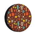 thumbnail image 1 of Balery Retro Coffee Cubiertas para Neumáticos - Protector Resistente para Neumáticos de Camioneta, SUV, Remolque, Camper y RV-16 inch, 1 of 6