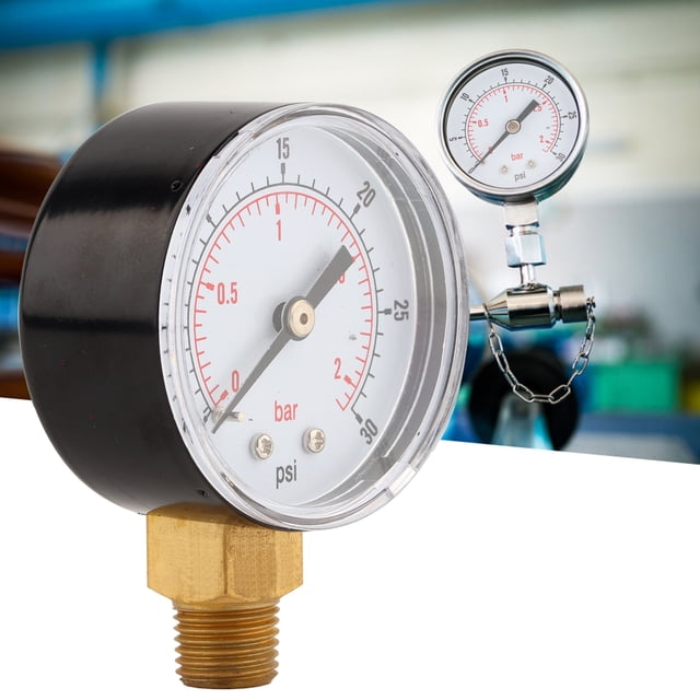 Manómetro De Latón 1/4 BSPT, 1 Manómetro De Rosca Con Escala Doble Para Medición De Presión De Agua, Gas Y Petróleo
