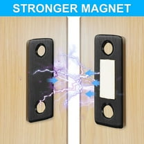 Magnetic Cabinet Catch, Sliding Door Magnet, Wardrobe Door Patch Absorber, Stainless Steel, Adhesive and Screw Installation, for Cabinets, Drawers, Closets