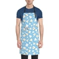 thumbnail image 4 of Cauagu Blue Popcorn Aprons with Pockets,Waterproof Apron for Women,Kitchen Cooking Apron Adjustable Bib Aprons Chef Apron for Cooking,Drawing,Crafting, 4 of 8