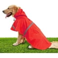 thumbnail image 1 of HZKAICUN Orange Dogs Raincoat, Adjustable Stylish Dog Hoodie Poncho with Safety Reflective Strip Design for Medium Large Dogs (L), 1 of 6