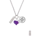 thumbnail image 2 of Delight Jewelry Four Sided ''Love'' with Heart Cutout - Purple Heart Nurse Strong Zoe Necklace, 2 of 4