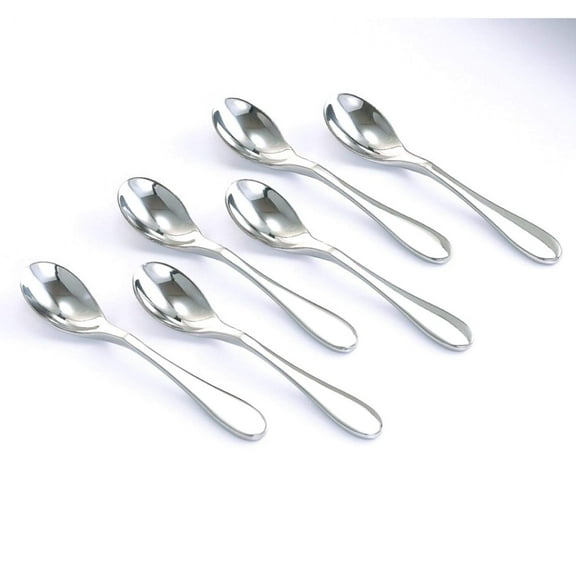 Welcome to my boutique (Set of 6), Matte Silver, Tiny Coffee-Appetizer Specialty Spoons