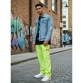 thumbnail image 3 of J. METHOD Men’s Cargo Pants Lightweight Comfy Jogger Fleece Elastic Waistband Workout Casual Active Sports Sweatpants NEMP17 Neon Green 5XL, 3 of 6