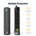 thumbnail image 4 of Protector contra sobretensiones USB, cable de extensión montable SUPERDANNY con 5 salidas USB, 3 puertos USB con cierre de gancho y bucle para iPhone, iPad, PC, hogar, oficina, viajes, 4 of 5