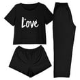 thumbnail image 2 of ZHYou Christmas Pajama Sets for Women Comfortable Breathable Soft Women Christmas Sleepwear Loungewear Short Sleeve Shorts Pajamas Sets Colorful Print Festive Holiday Style Sets,Black,Size XS, 2 of 8