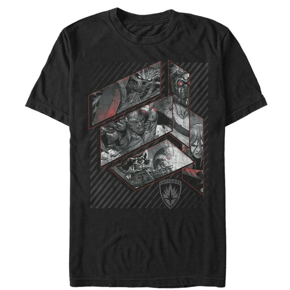 Men's Marvel Guardians of the Galaxy Grayscale  Graphic Tee Black 2X Large