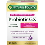 Nature's Bounty Probiotic GX Gas & Bloating Formula, Capsules 25 ea (Pack of 6)