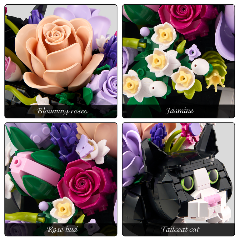 Tuxedo Cat Flowers Succulent Planter Building Blocks Botanical