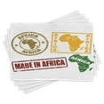 thumbnail image 1 of Ambesonne African Place Mats Set of 4, Grunge Stamps Design, Standard Size, Yellow and Red, 1 of 4