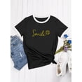 thumbnail image 5 of ZXSXSY Womens Summer Cute Smile Face Funny T-Shirts Trendy Graphic Tops Casual Short Sleeve Tee Shirts, 5 of 8