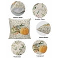 thumbnail image 6 of Decorative Throw Pillow Covers 16x16 Inch Set of 2 Pumpkin Floral Fall Decor Pillow Cases for Couch, Green Leaf Cushion Case for Living Room Bedroom Bed Car Chair, 6 of 9