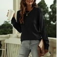 thumbnail image 3 of ALLTB Women's Long Sleeve Glitter Shirt Crewneck Pullover Sweater Basic Casual Solid Color Tunic Tops Soft Sweatshirt, 3 of 8