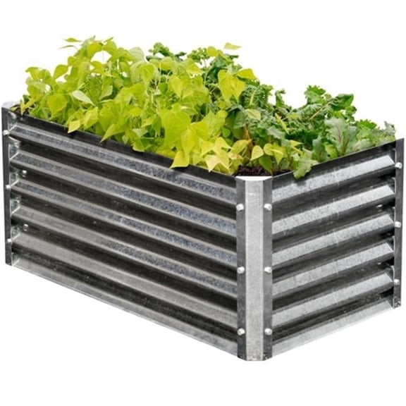 EarthMark MGB-H042 Alto Series 22 x 40 x 17 in. Rectangle Galvanized Metal Raised Garden Bed