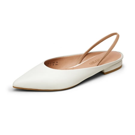 

Dream Pairs Women s Fashion Ballet Flats Dressy Pointed Toe Slingback Flats Shoes DFA2111 WHITE/PU Size 9