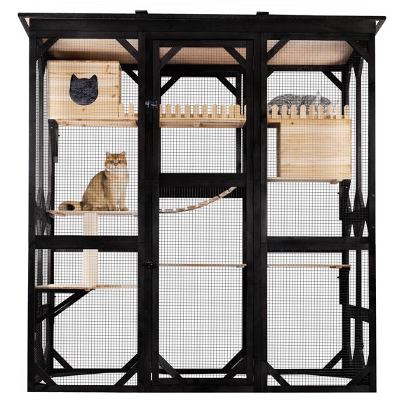 Large Catio Outdoor Cat Enclosure Walk in Cat House for Mulitiple Cats