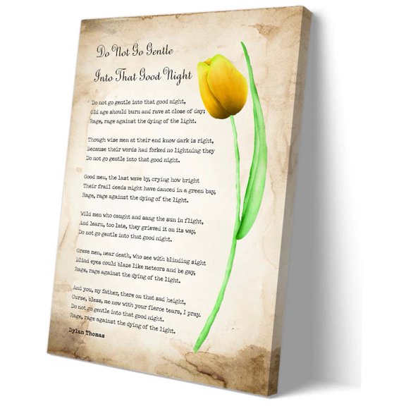Do Not Go Gentle Into That Good Night Poem Poster Dylan Thomas Quotes Wall Art Poetry Poster Kitchen Picture Prints Wall Decorative Paintings