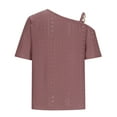 thumbnail image 5 of Shorts pour Femmes, Blouses pour Femmes, Mode Décontractée, Hauts à Col Court Unis, Blouses à Col Asymétrique, 5 of 5