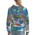thumbnail image 7 of Fotbe Christmas Tree Pattern Womens Long Sleeve Hoodie, Pullover Hooded Sweatshirt, Kangaroo Pocket Hoodie with Eye-catching Drawstrings-Small, 7 of 7
