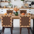 thumbnail image 3 of Thanksgiving Chair Covers Set of 8 Pumpkin Dahlia Chair Back Covers Stretch Removable Washable Slipcovers Protector for Dining Room Kitchen Party Decor, 3 of 5