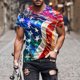 thumbnail image 1 of Blusas y camisas de manga corta y cuello redondo para hombre. Blusas de manga corta con cuello redondo y estampado del Día de la Independencia para hombre. Blusa para hombre., 1 of 5