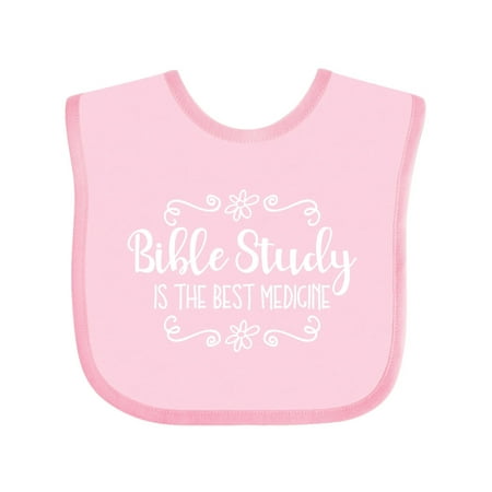 

Inktastic Bible Study Best Medicine WHT Gift Baby Girl Bib