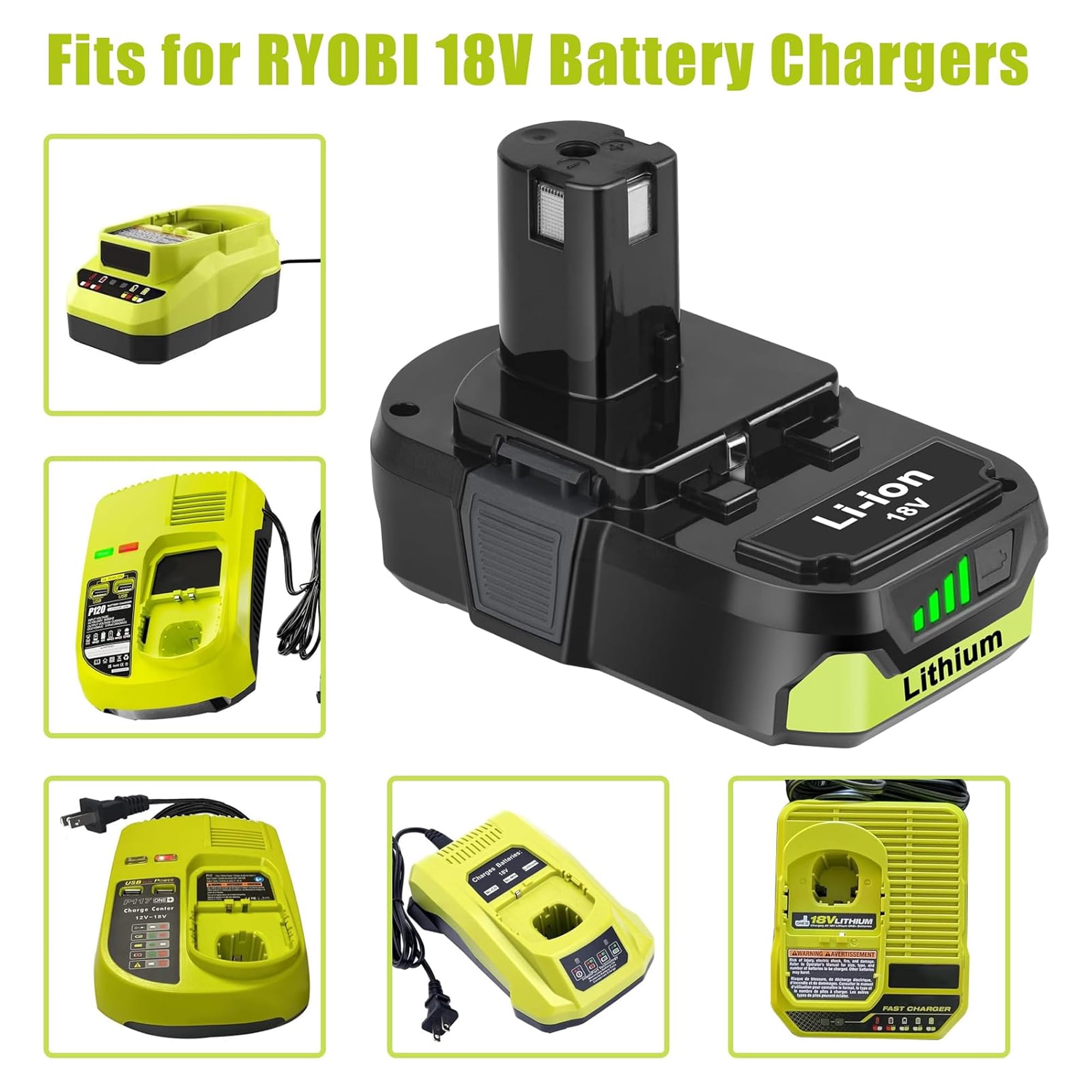 2Packs P103 18V 3.5Ah Battery Compatible with Ryobi 18V ONE+ Battery P102 P103 P104 P105 P107 P108 P109 P122 Cordless Tool