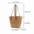 thumbnail image 2 of LULU Straw Shoulder Tote Bag for Women Women's Straw Shoulder Bag Large Rattan Woven Totes Summer Travel Beach Handbag Handmade Top Handle Purse.(Beige), 2 of 10