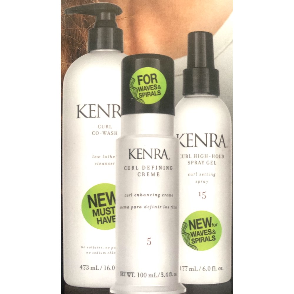 KENRA WAVES & SPIRALS (16 oz Curl CoWash, 3.4 oz Curl Defining Creme 5