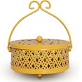 thumbnail image 4 of Soporte portátil para bobina de mosquitos con mango, quemador de incienso ignífugo de hierro, soporte de incienso de Metal para el hogar/exterior (amarillo), 4 of 5