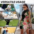 thumbnail image 6 of Uorisanigo Hawaiian Floral Couples' Outfits Men's Golf Shirt 1/4 Zip Quick-Dry Short Sleeve Sleeveless Collared Golf T Shirt Women's Golf Dress with Built-In Pocketed Shorts Workout Dresses, 6 of 8