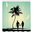 thumbnail image 3 of Ambesonne Romantic Shower Curtain, Married Couple Walking, 69"Wx84"L, Pale Green Seafoam Black, 3 of 3