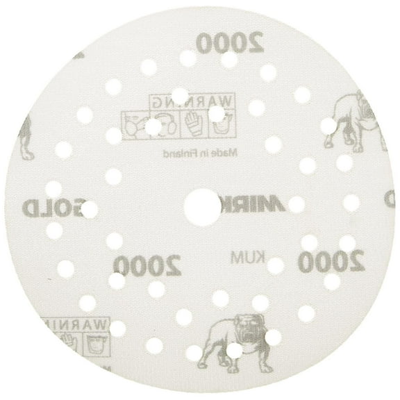 Mirka Gold Film Multifit 5'' Sandpaper Grit 2000 Hook and Loop, 50 Pack 5 inch