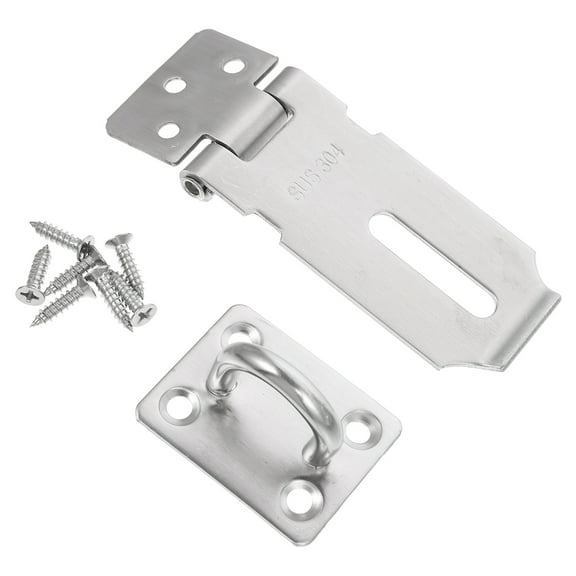 Latches Hasp Door Lock Silver Heavy Duty Chain Black Handle Child