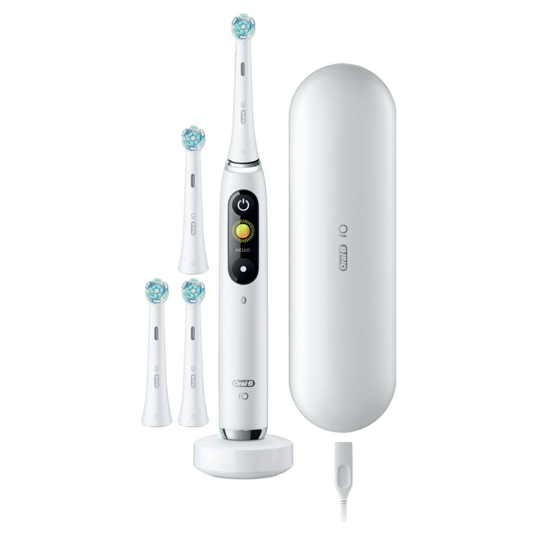 Oral-B iO Series 9 Electric Toothbrush with 4 Brush Heads, White Alabaster  