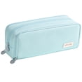 thumbnail image 2 of Large Capacity Pencil Case,3 Compartment Canvas Pencil Pouch,Aesthetic Zipper Pen Organizer Bag With Handle,Portable Expandable Stationery Storage Organizer,Classroom Must Haves,Studying Essentials, 2 of 7