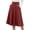 Wine, variant on Lmueinov Plus Size Skirts for Women Casual Elastic High Waist Midi Skirt with Pockets Solid Color Flowy Work Office Fall Winter Skirts S-3XL