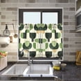 thumbnail image 4 of Yayeee Kitchen Curtains Tier Pair Light Filtering 27"x36" Rod Pocket Short Cafe Window Panel, Green Circle, 4 of 7