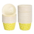 thumbnail image 1 of Forros para Cupcakes Mini de Lunares, 50Pcs Forros para Muffins de Cupcake, Envases de Papel a Prueba de Grasa (Amarillo), 1 of 6