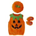 thumbnail image 1 of De Adorable disfraz de calabaza para bebé. Incluye gorro, mameluco y patuquitos, perfecto para Halloween., 1 of 7