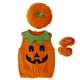 thumbnail image 1 of De Adorable disfraz de calabaza para bebé. Incluye gorro, mameluco y patuquitos, perfecto para Halloween., 1 of 7