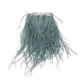 thumbnail image 5 of pitrice 1 Yard Dyed Ostrich Feather Fringe Trim Ribbon Embellishment Grey green, 5 of 5